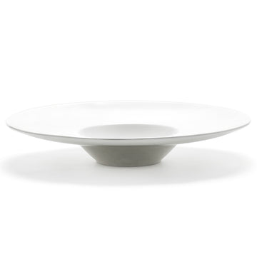13-1/2" Round Wide-Rim Plate, White Ceramic