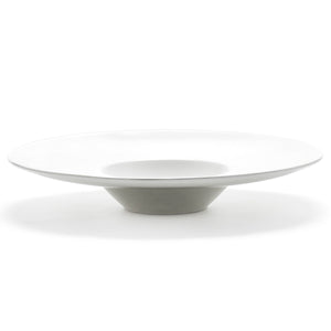 13-1/2" Round Wide-Rim Plate, White Ceramic