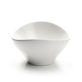 8-1/4"x7-1/4" Irregular Salad Bowl, White Ceramic