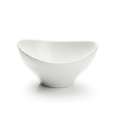 11-1/2"x10-3/8" Irregular Salad Bowl, White Ceramic