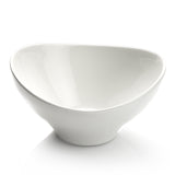 14-1/2"x13" Irregular Serving Bowl, White Ceramic