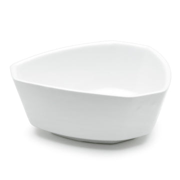 5-1/4" Irregular Bowl, White Ceramic