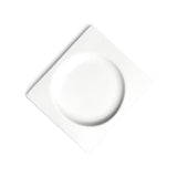 6-1/8"x5-1/4" Wavy Square Coup Plate, White Ceramic