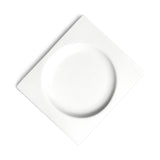 7-1/4"x6" Wavy Rectangular Coup Plate, White Ceramic