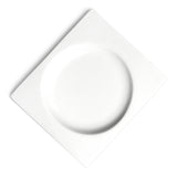 10"x8-1/2" Wavy Rectangular Coup Plate, White Ceramic