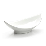 10-1/4"x5-1/4" Leaf-Shape Bowl, White Ceramic