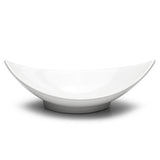 12-1/2"x6-1/4" Leaf-Shape Bowl, White Ceramic