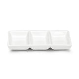 3-Compartment Sauce Dish, White Ceramic