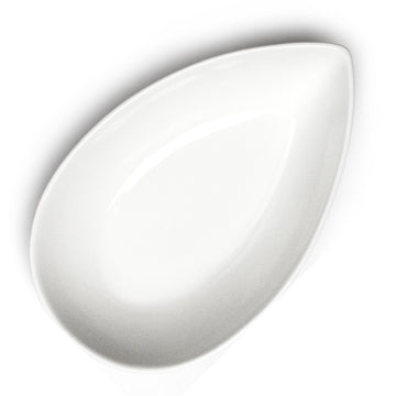11-1/4" Teardrop Bowl, White Ceramic