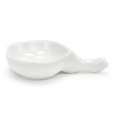 2-1/2" Irregular Sauce Dish w/Chopstick Rest, White Ceramic