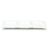 3-Compartment Plate 15-3/4"x6.25", White Ceramic