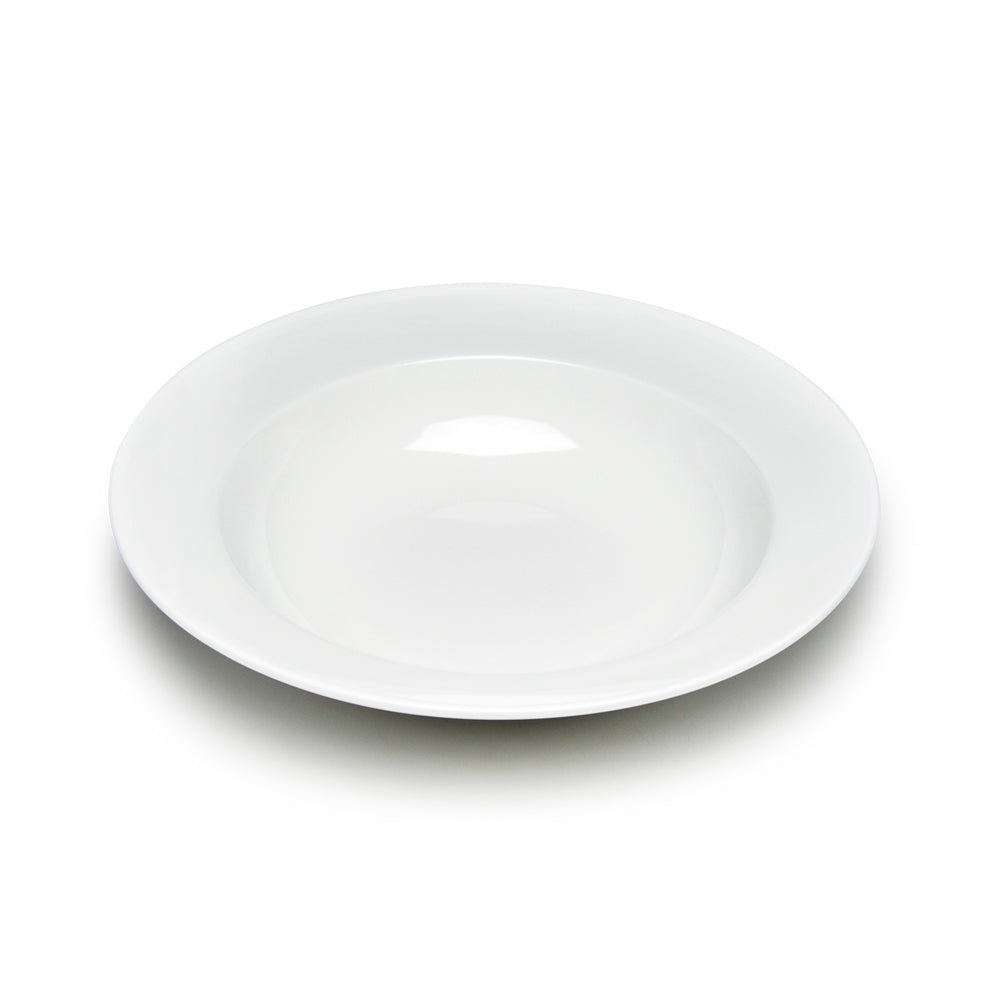 10-1/2" Round Wide-Rim Bowl, White Ceramic
