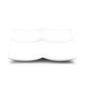 4-Compartment Square Plate 11-1/2", White Ceramic