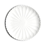 10" Flower Round Plate, White Ceramic