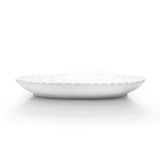 10" Flower Round Plate, White Ceramic