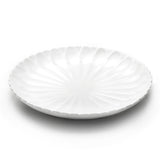 12-1/4"D Round Flower Plate, White Ceramic