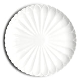 12-1/4"D Round Flower Plate, White Ceramic
