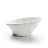 8-1/8"x7-1/8" Slanted Bowl, White Ceramic