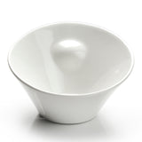 10"x9" Slanted Bowl, White Ceramic
