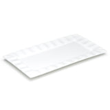 13-7/8"x7-1/2" Ruffle Rectangular Plate, White Ceramic