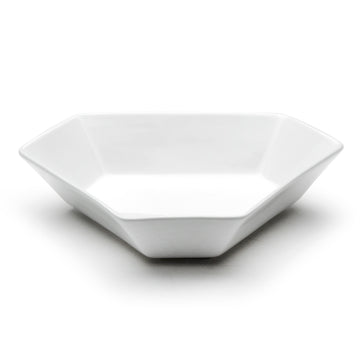 8.5"X2"H Irregular Plate, White Ceramic