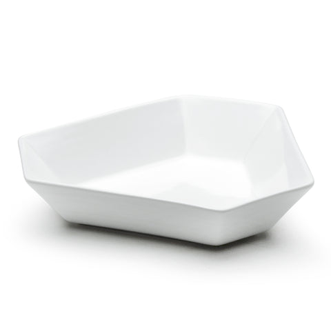 8.5"X2"H Irregular Plate, White Ceramic