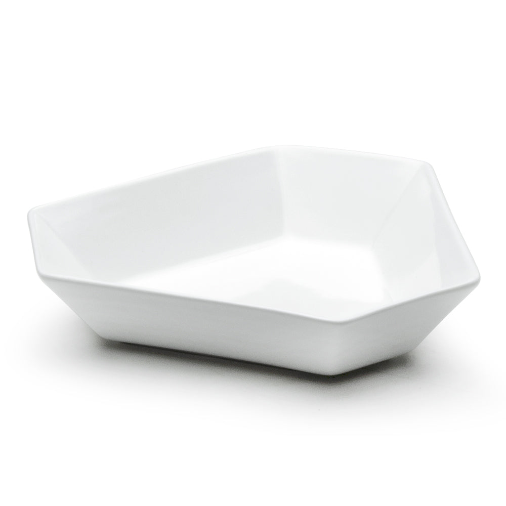 8.5"X2"H Irregular Plate, White Ceramic