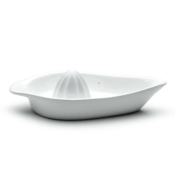 8" Citrus Juicer Rimmer Plate, White Ceramic