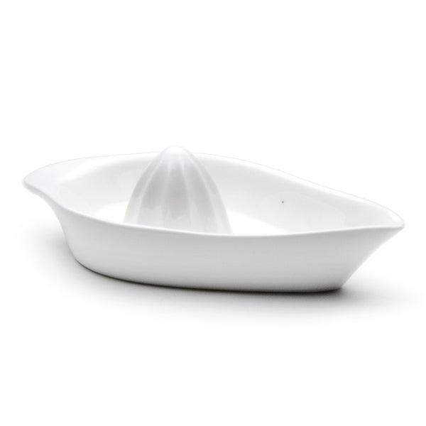 8" Citrus Juicer Rimmer Plate, White Ceramic