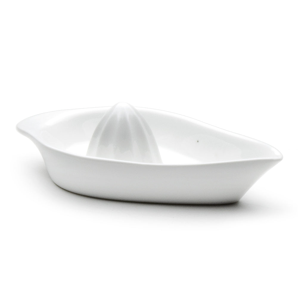 8" Citrus Juicer Rimmer Plate, White Ceramic