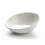7-1/2" Slanted Bowl, White Ceramic