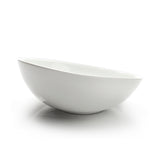 7-1/2" Slanted Bowl, White Ceramic