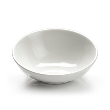 7-1/2" Slanted Bowl, White Ceramic