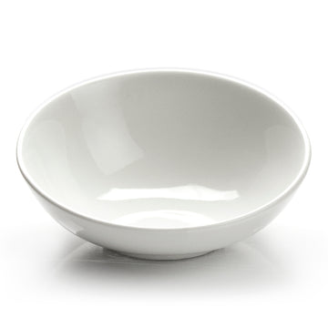 9-1/4" Slanted Bowl, White Ceramic