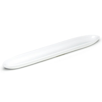 14-1/8"x2" Oval  Plate, White Ceramic