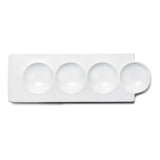 4-Compartment Plate 12"x4", White Ceramic