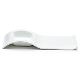 2-Compartment Rectangular Plate 11-3/4"x5", White Ceramic