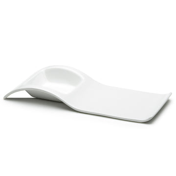 2-Compartment Rectangular Plate 11-3/4"x5", White Ceramic