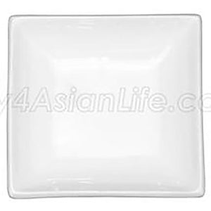 5" Square Plate, White Ceramic