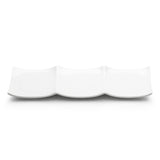 3-Compartment Square Plate 11"x3-1/2", White Ceramic