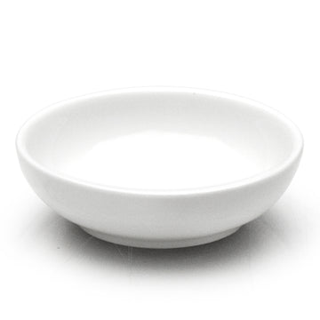 3-1/4" Round Sauce Plate, White Ceramic