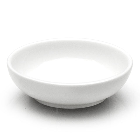 3-1/4" Round Sauce Plate, White Ceramic