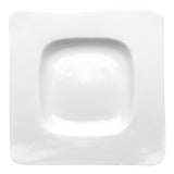 10-3/8" Square Wide Rim Plate, White Ceramic