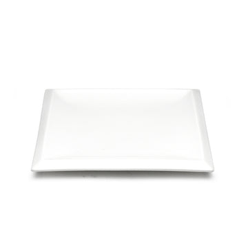 10" Square Plate, White Ceramic