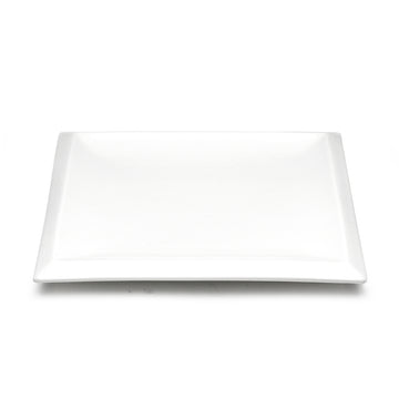 12" Square Plate, White Ceramic