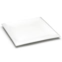 13⅞″ White Ceramic Square Platter — Defined Border