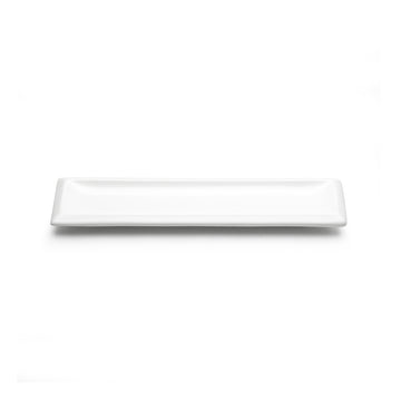 14-1/4"x3-3/4" Rectangular Plate, White Ceramic