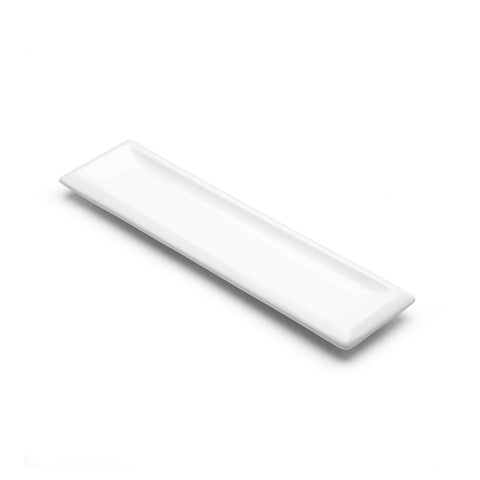 14-1/4"x3-3/4" Rectangular Plate, White Ceramic
