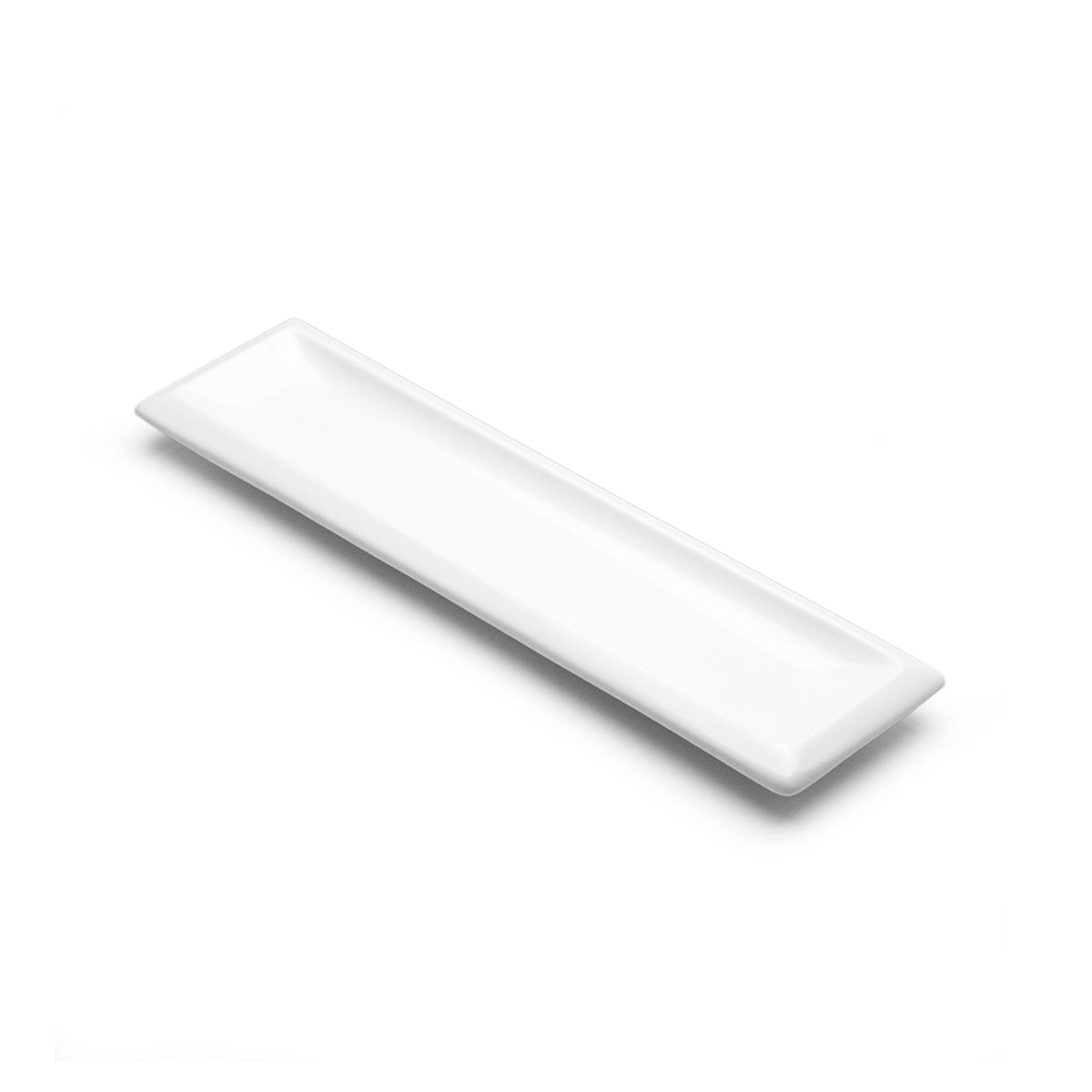 14-1/4"x3-3/4" Rectangular Plate, White Ceramic