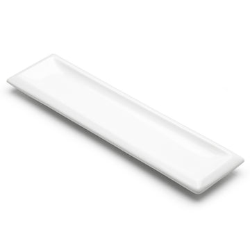 17-3/4"x4-1/4" Rectangular Plate, White Ceramic